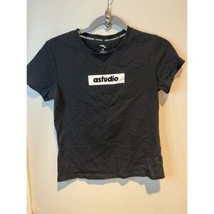 Black Astuido Crop Top Size Medium Womens